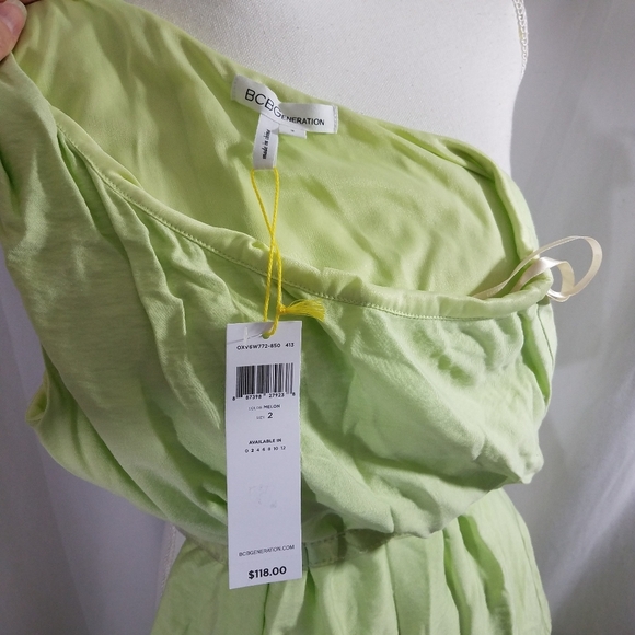 BCBGeneration Melon One Shoulder Dress 2 NWT - Picture 8 of 15